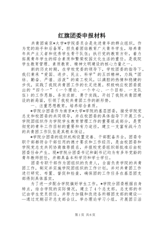 2024年红旗团委申报材料