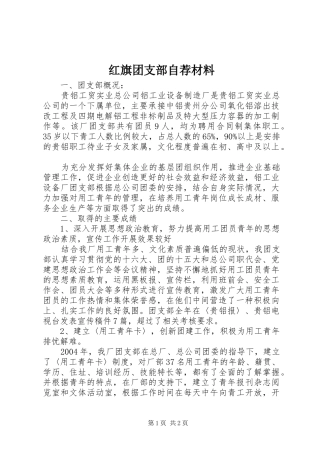 2024年红旗团支部自荐材料