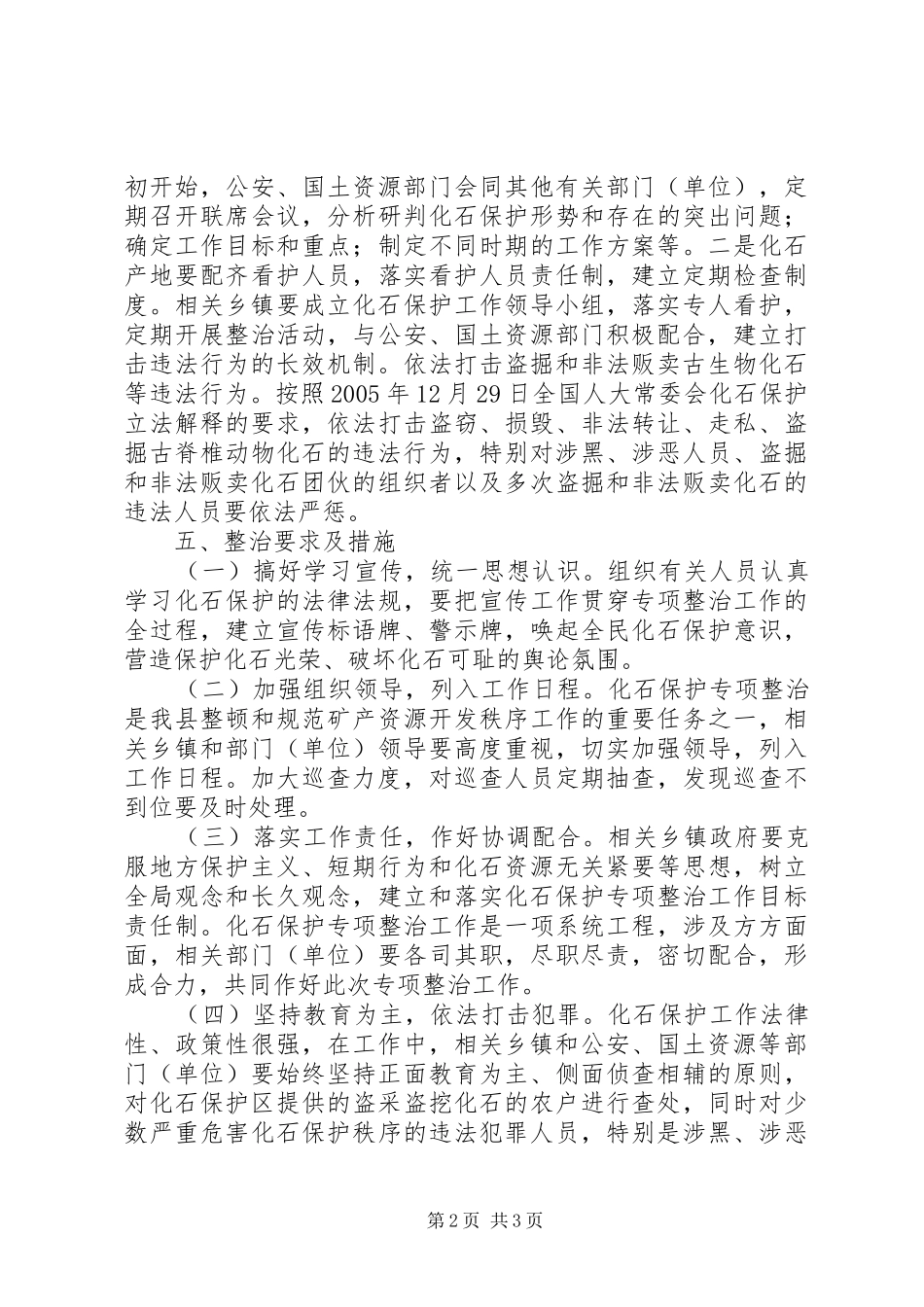 2024年化石保护专项整治工作方案_第2页
