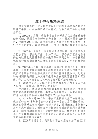 2024年红十字会活动总结
