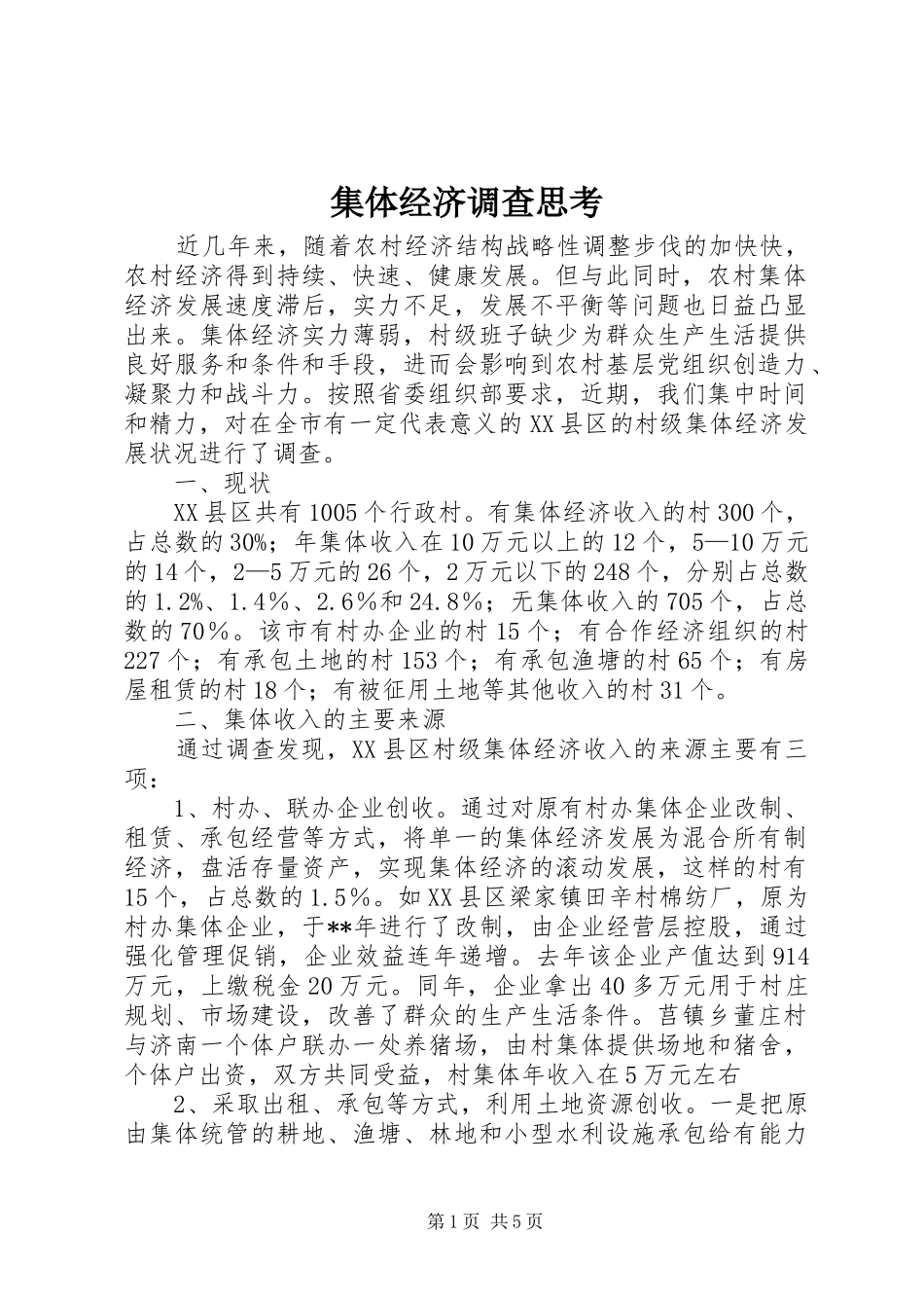 2024年集体经济调查思考_第1页