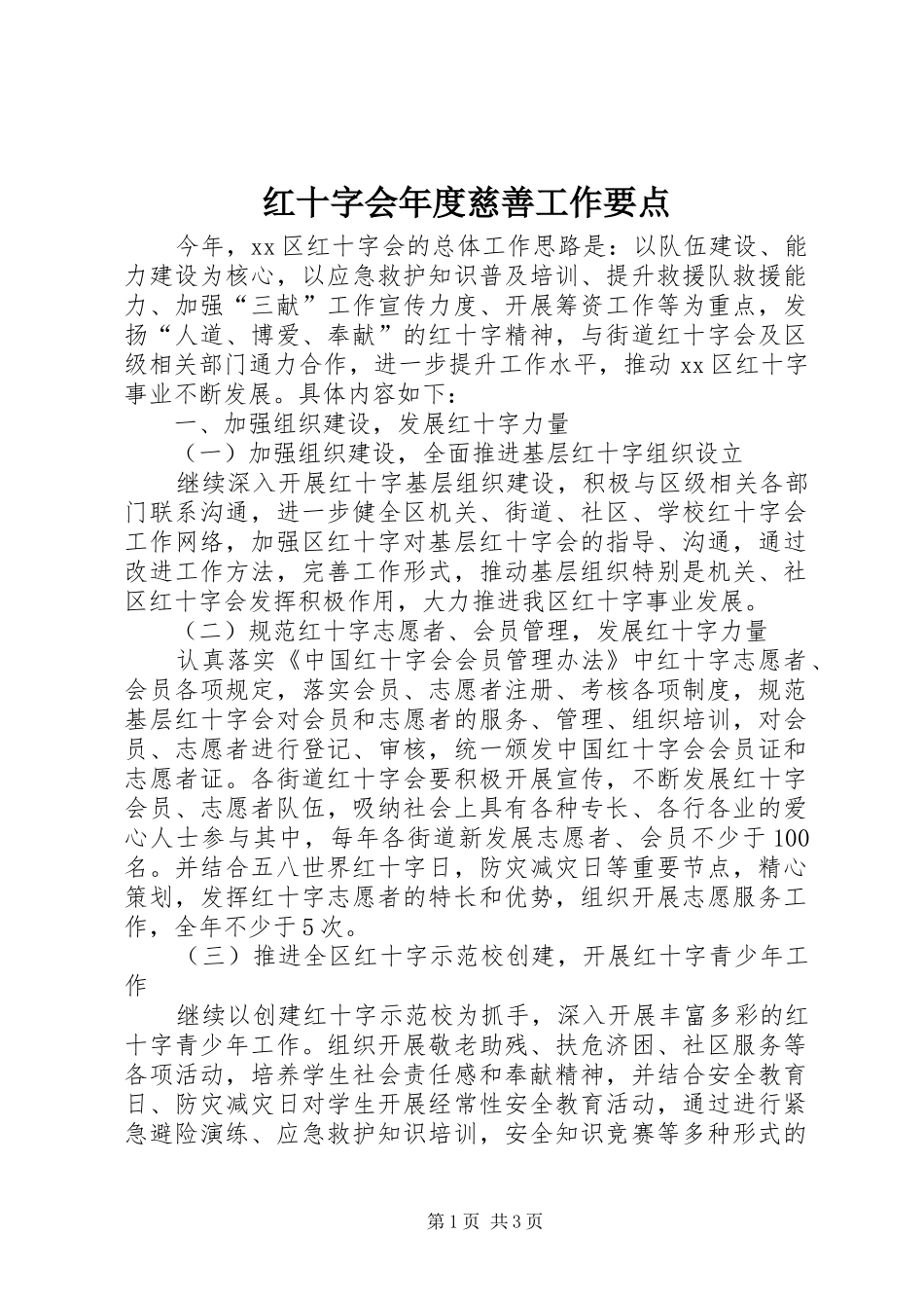 2024年红十字会年度慈善工作要点_第1页