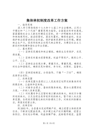 2024年集体林权制度改革工作方案