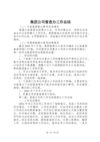 2024年集团公司督查办工作总结