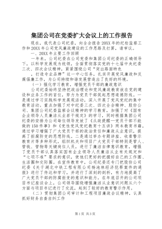 2024年集团公司在党委扩大会议上的工作报告