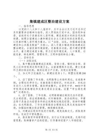 2024年集镇建成区整治建设方案