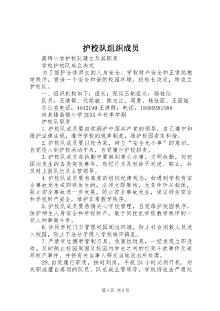 2024年护校队组织成员
