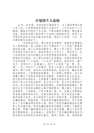 2024年计划局个人总结