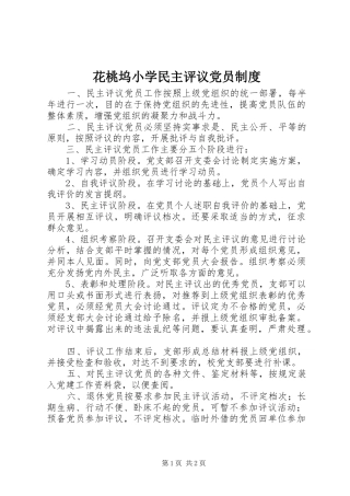 2024年花桃坞小学民主评议党员制度