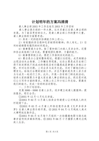 2024年计划明年的方案冯清清