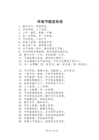 2024年环保节能宣传语