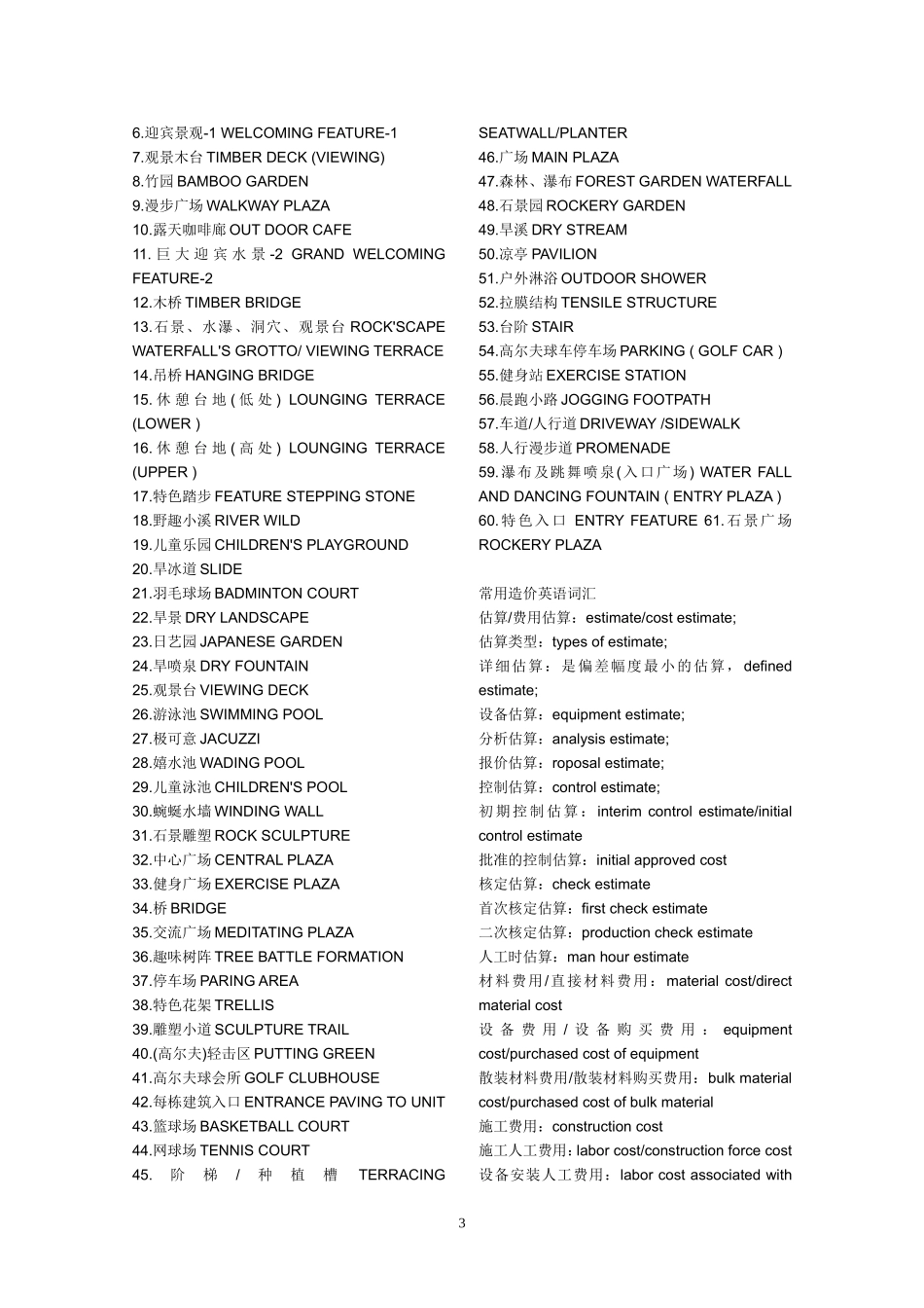 园林景观专业英语词汇_第3页