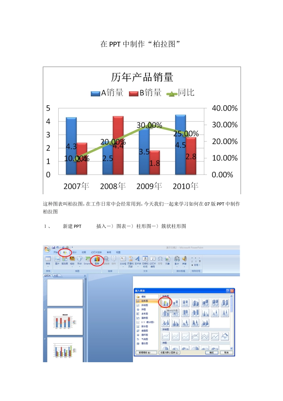 在PPT中制作柏拉图_第1页