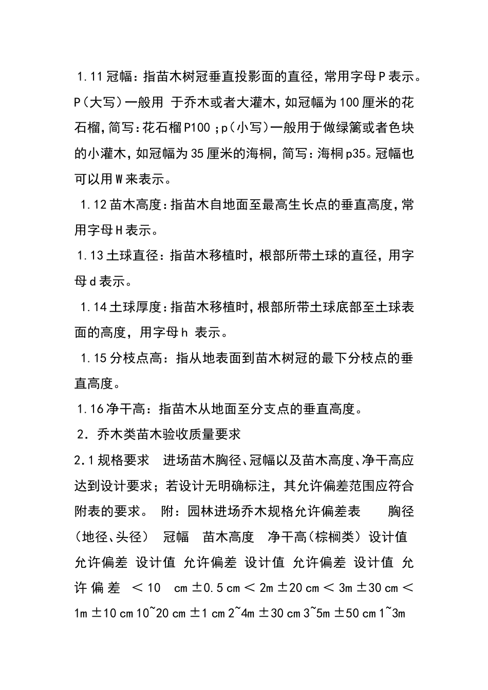 园林绿化工程苗木验收规范_第2页