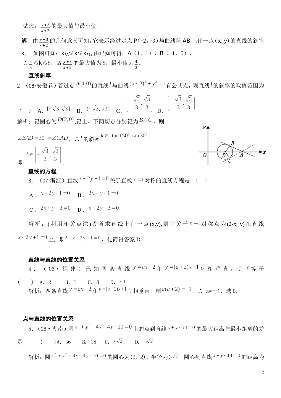 圆的方程知识点总结及相关高考习题详解_第2页