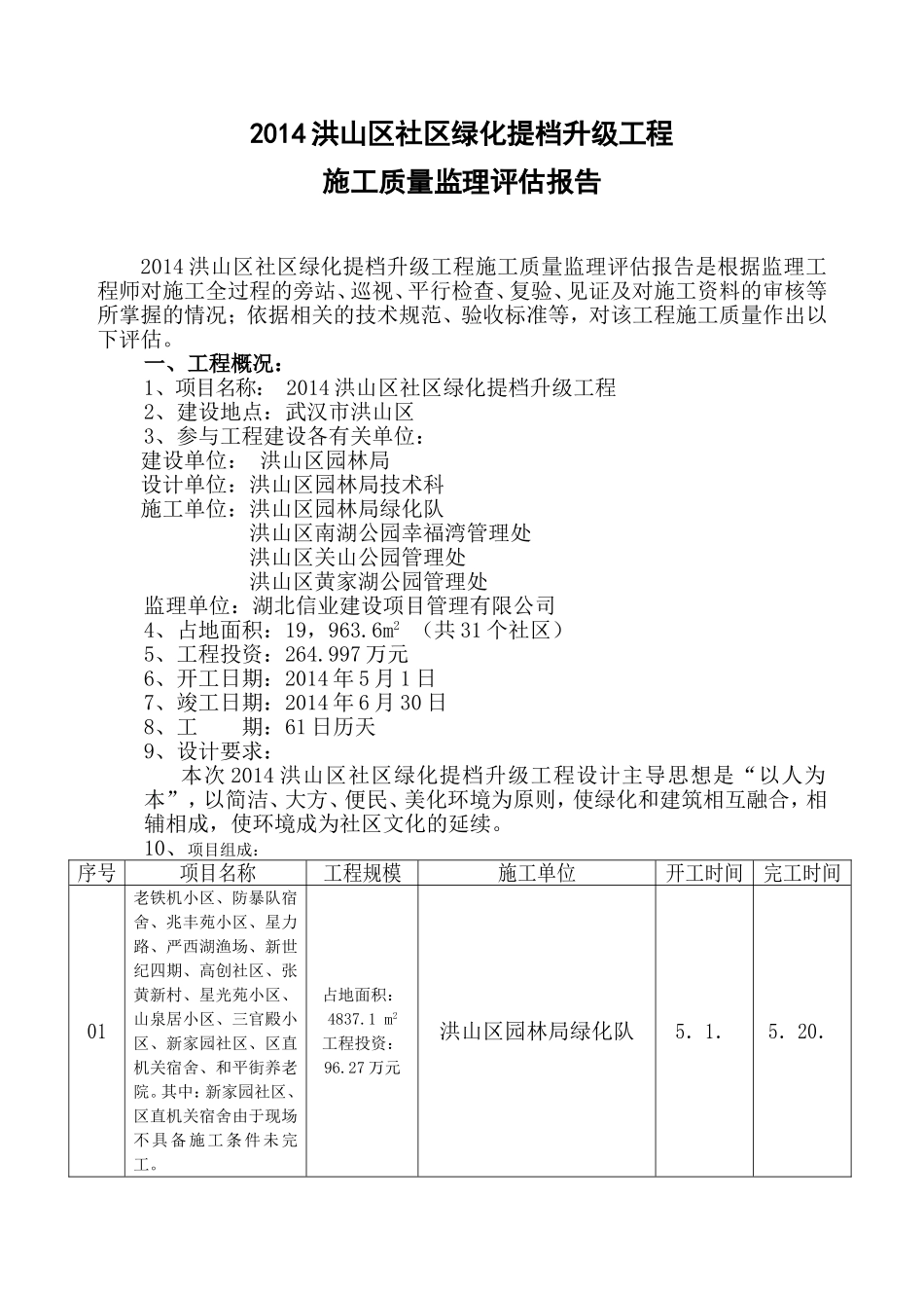 园林绿化工程施工质量监理评估报告_第1页