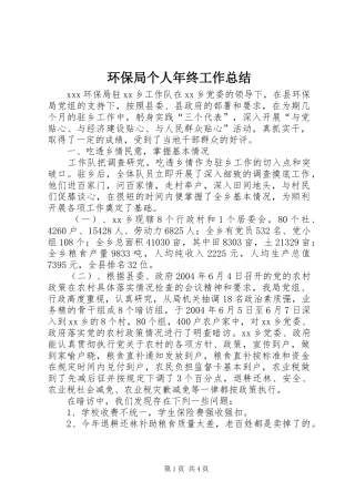 2024年环保局个人年终工作总结