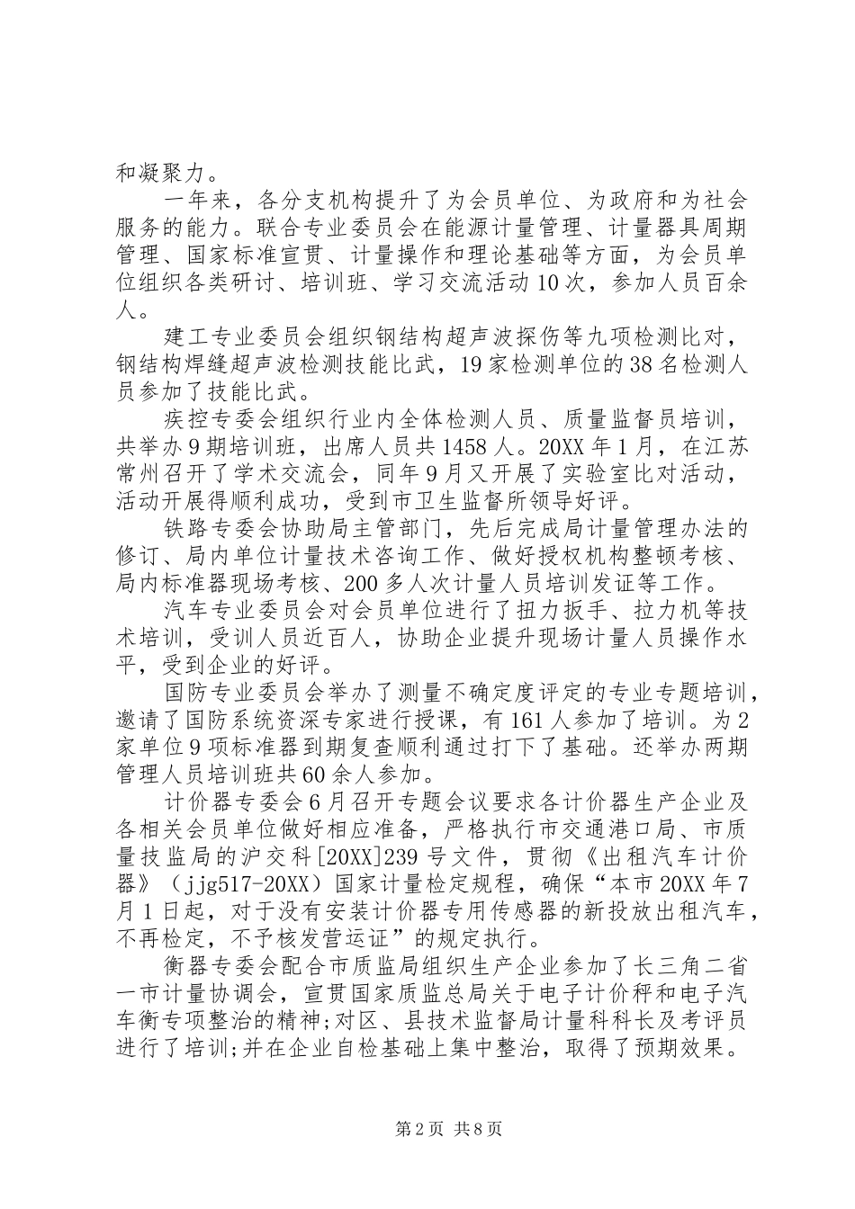 2024年计量协会秘书处工作总结范文_第2页