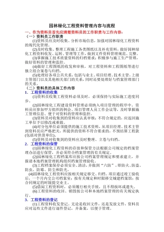 园林绿化工程资料管理内容与流程