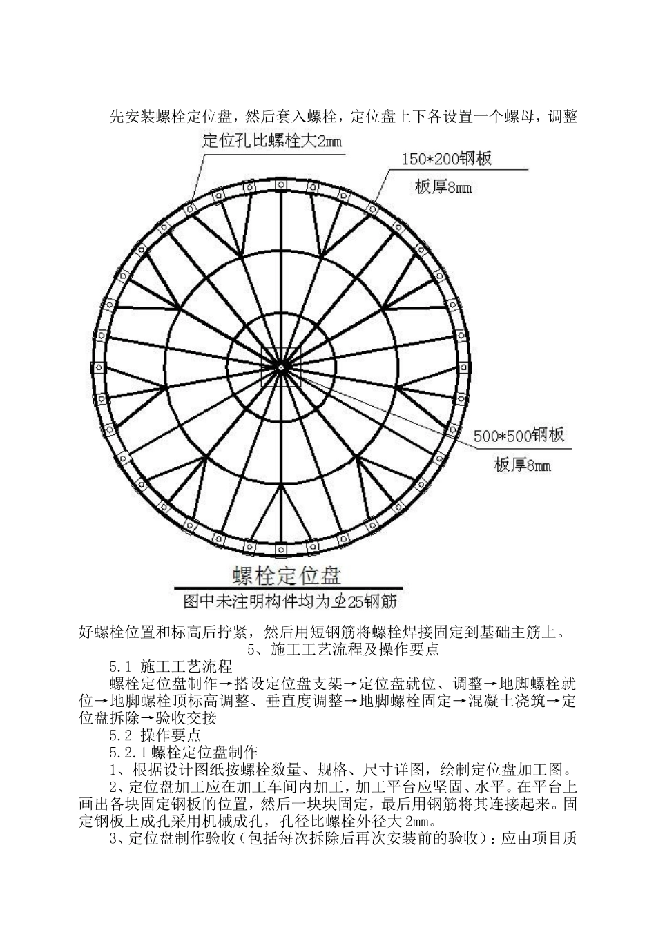 圆形布置预埋地脚螺栓施工工法_第2页