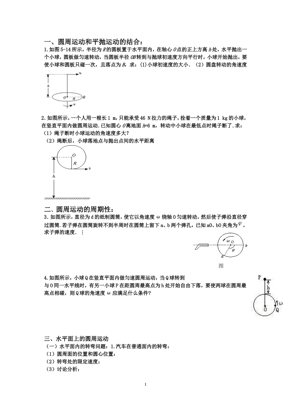 圆周运动典型习题_第1页