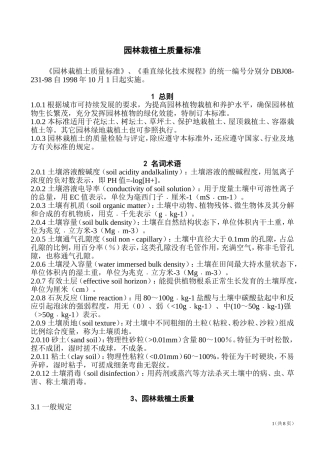 园林栽植土质量标准