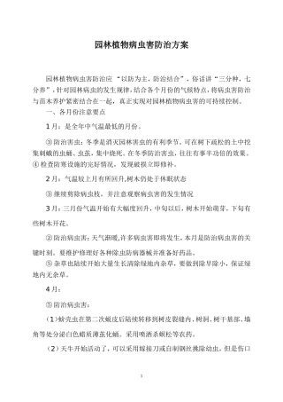 园林植物病虫害防治方案