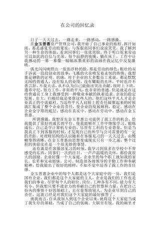 在公司的回忆录