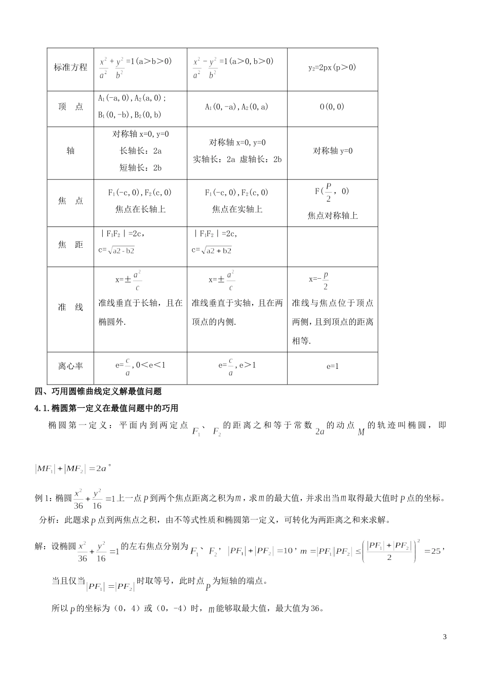 圆锥曲线定义解题_第3页