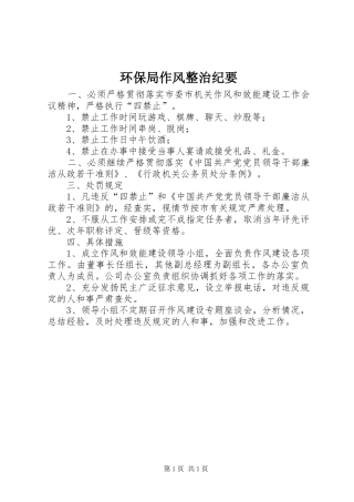 2024年环保局作风整治纪要