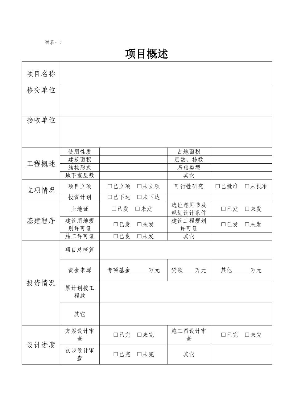在建项目移交参考用表_第1页