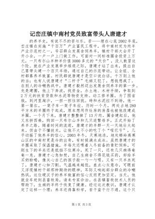 2024年记峦庄镇中南村党员致富带头人唐建才