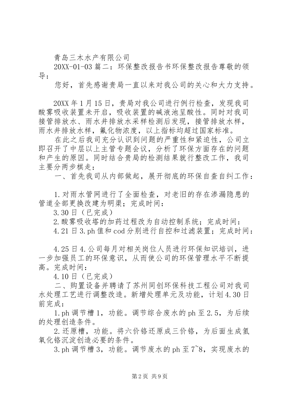 2024年环保整改进度报告_第2页