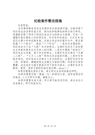2024年纪检案件整改措施