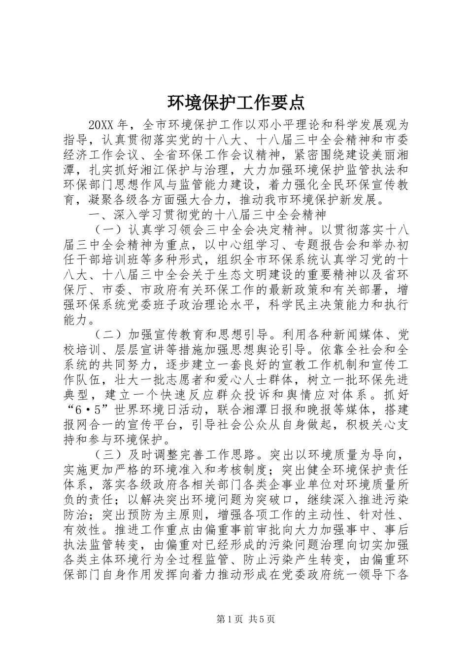 2024年环境保护工作要点_第1页