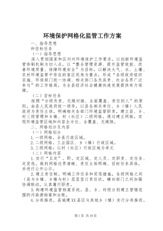 2024年环境保护网格化监管工作方案