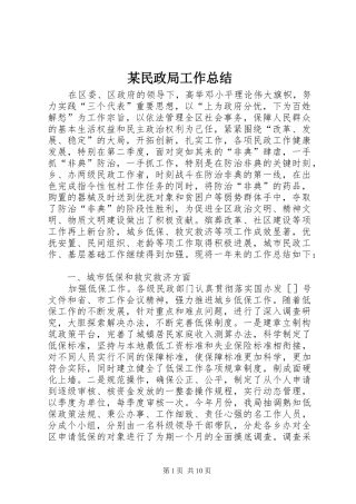 2024年民政局工作总结