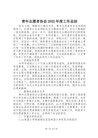 2024年青年志愿者协会年度工作总结