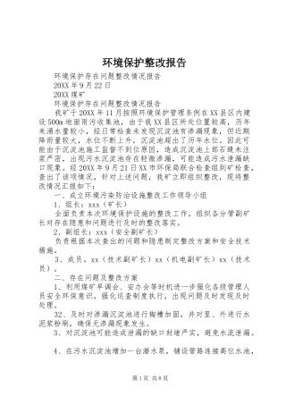 2024年环境保护整改报告