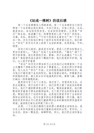 2024年站成一棵树的读后感
