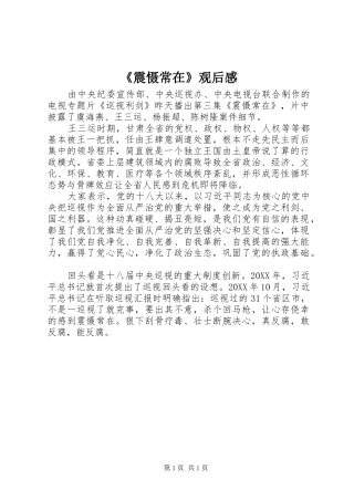 2024年震慑常在观后感