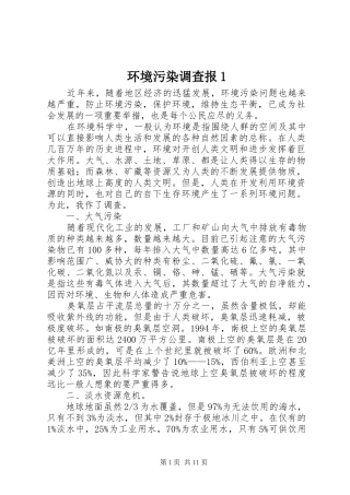 2024年环境污染调查报