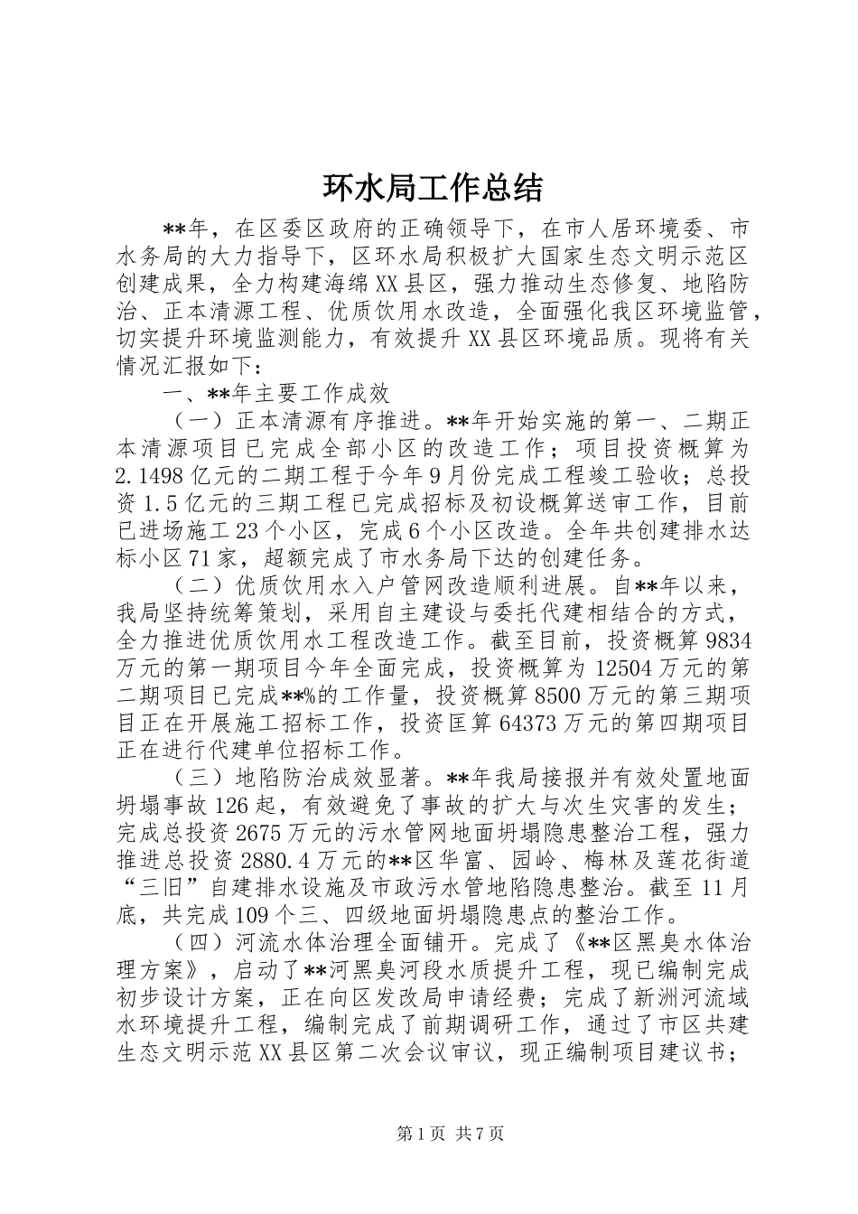 2024年环水局工作总结_第1页