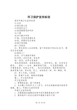 2024年环卫保护宣传标语