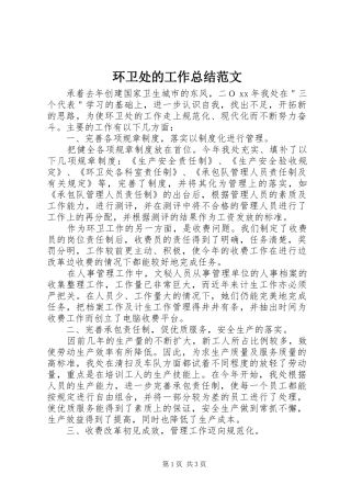 2024年环卫处的工作总结范文