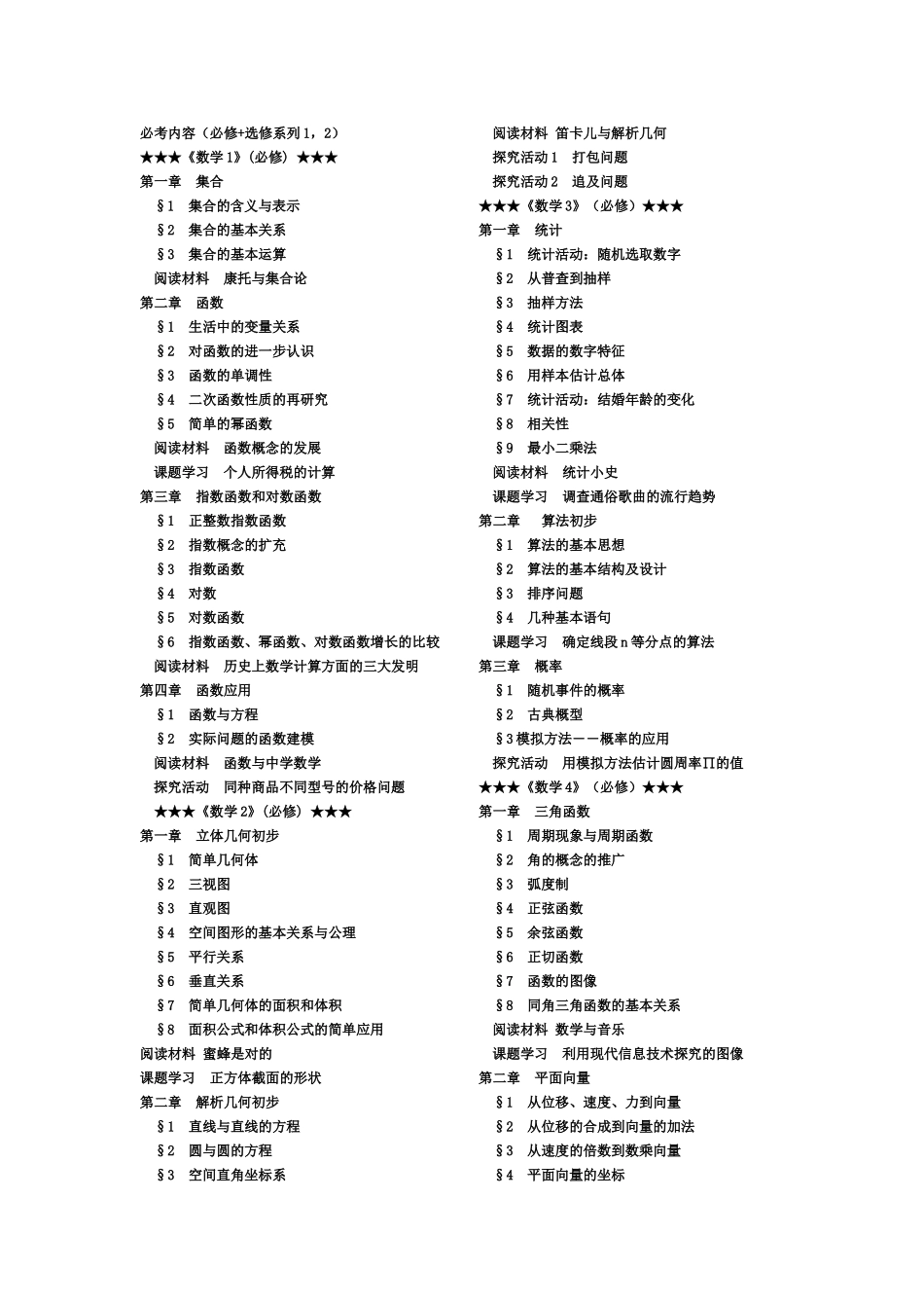 北师大版高中数学目录_第1页