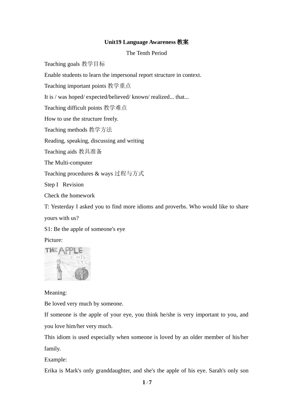 北师大版高中英语选修模块七-Unit19-Language-Awareness教案-新版_第1页