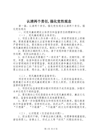 2024年认清两个责任强化党性观念