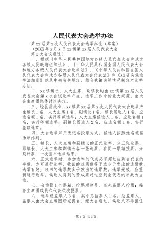 2024年人民代表大会选举办法