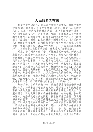 2024年人民的名义有感